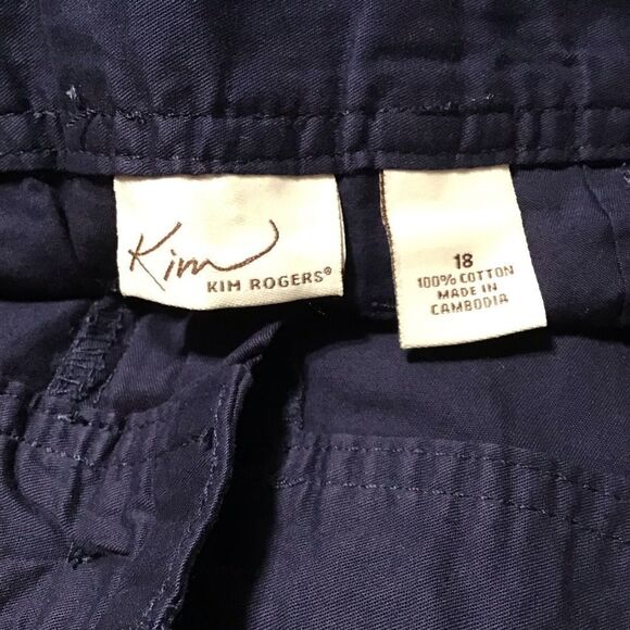 Kim Rogers Navy Knee Shorts 18 Plus NWT - Picture 7 of 8